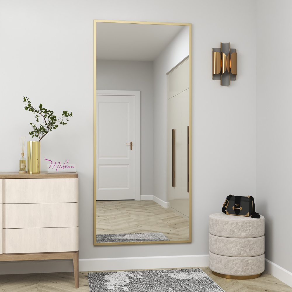 Зеркало в алюминиевой раме  20 «Премиум Золото матовое» — фото 2