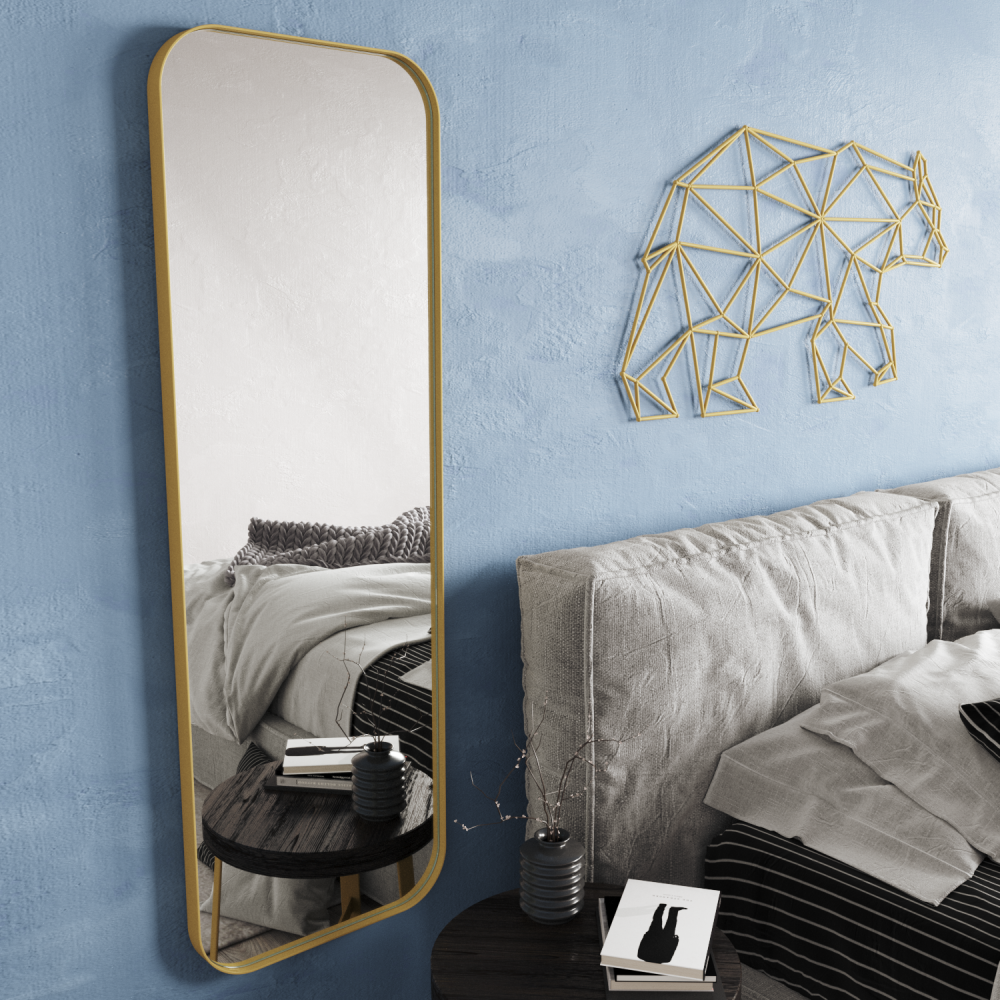 Прямоугольное зеркало в золотой металлической раме «Персия M» 150 см — фото 2
